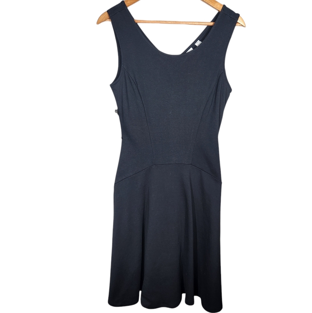 NY&C NWT New York & Company Small Black 100% Cotton Dress Sleeveless Fit Flare